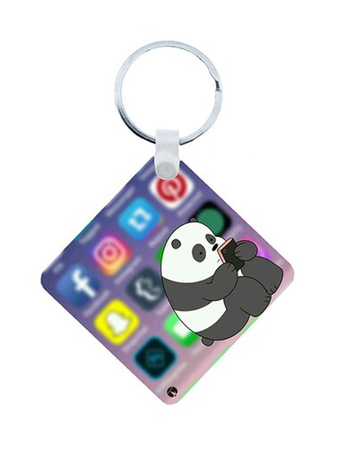 We Bare Bear Wooden Keychain