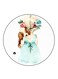 Girl Printed Fridge Magnet Round Multicolour