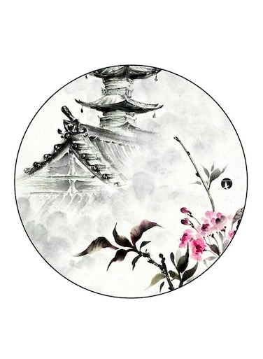 Flowers Printed Fridge Magnet Round Multicolour