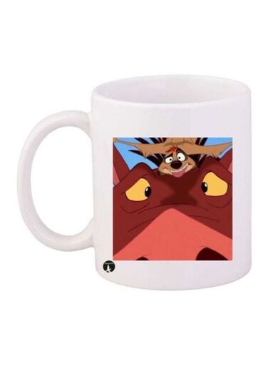 The Lion King Cartoon Printed Coffee Mug White/Red/Brown