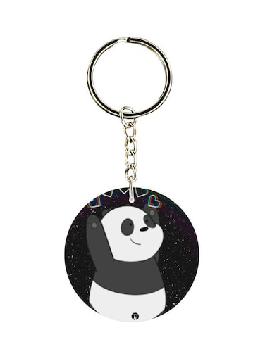 Double Sided Panda Printed Keychain