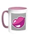 Pink Lips Printed Coffee Mug White/Pink 11ounce