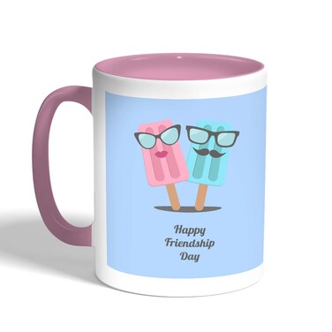Happy Friendship Day Printed Coffee Mug, Pink 11 Ounce