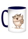 Cartoon Drawings Owl Printed Coffee Mug Blue/White/Brown