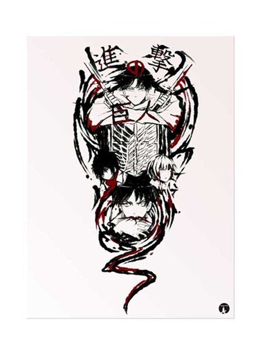 Anime Attack On Titan Metal Plate Poster Multicolor 15x20centimeter