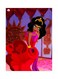 Girl Themed Decorative Metallic Plate Red/Purple/Brown 20x15cm