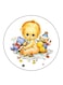 Baby Printed Fridge Magnet Round Multicolour