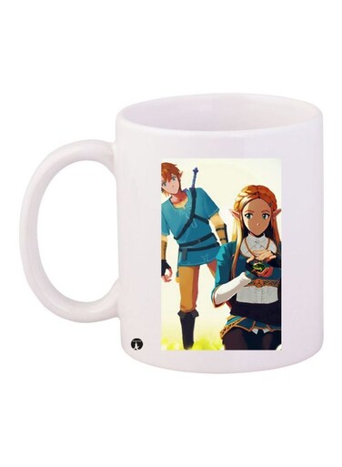 Anime Printed Ceramic Coffee Mug White/Blue/Orange