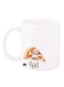 A Cats Design Mug White/Brown/Red 12ounce