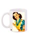 Girl Printed Coffee Mug White/Yellow/Blue 11ounce