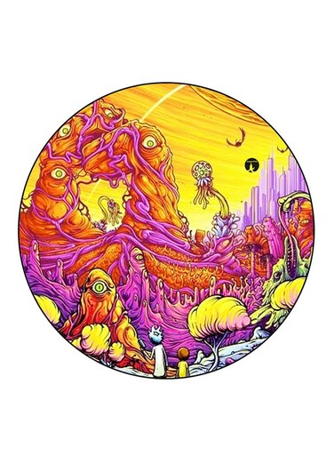 Rick And Morty Printed Fridge Magnet Round Multicolour