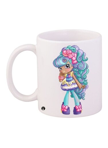 Cartoon Girl Printed Coffee Mug White/Blue/Pink