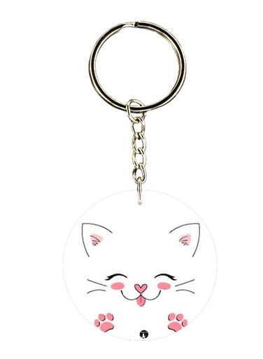Cute Cat Printed Keychain