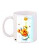 Teddy Bear Printed Coffee Mug White/Blue/Yellow