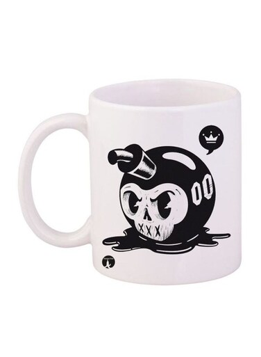 Bomb Printed Mug White/Black 12ounce