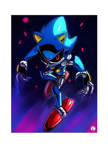 Video Game Sonic Metal Plate Poster Multicolour 15 x 20cm