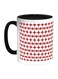 Decoration With Lines And Circles Printed Coffee Mug Black/White/Red 325ml
