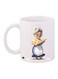Old Lady Printed Coffee Mug White/Blue/Beige 11ounce