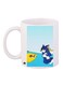 Tom And Jerry Printed Coffee Mug White/Blue/Yellow 11ounce