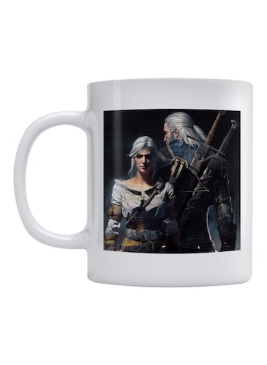 The Witcher Series Character Printed Coffee Mug White/Black 350ml