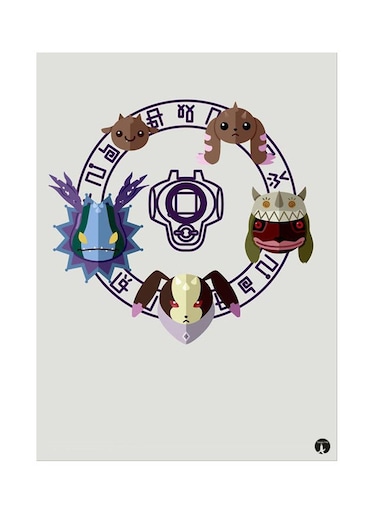 Metal Plate Of The Anime Digimon Poster Multicolour