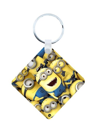 Minions Printed Wooden Keychain