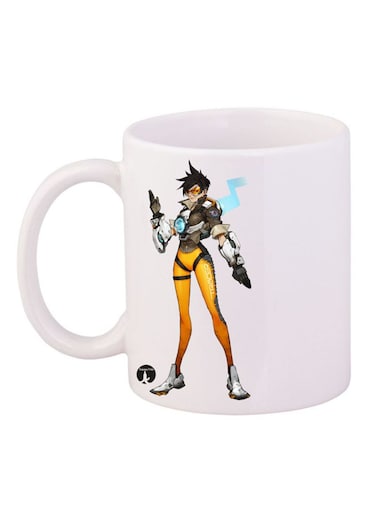 The Video Game Overwatch Mug White/Yellow/Black 12ounce