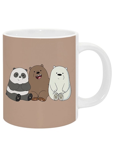 Bear Panda Printed Coffee Mug Brown/White/Grey