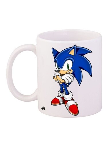 Sonic Printed Coffee Mug White/Blue/Red 11ounce