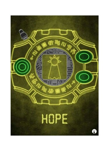 The Anime Digimon Metal Plate Poster Yellow/Black/Green