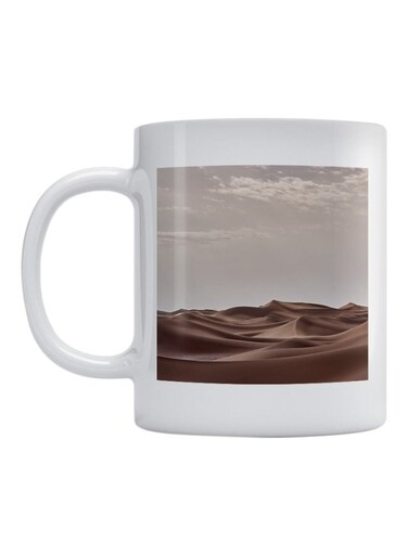 Desert Printed Coffee Mug White/Brown/Beige 350ml