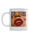 Lips Printed Mug White/Red/Brown