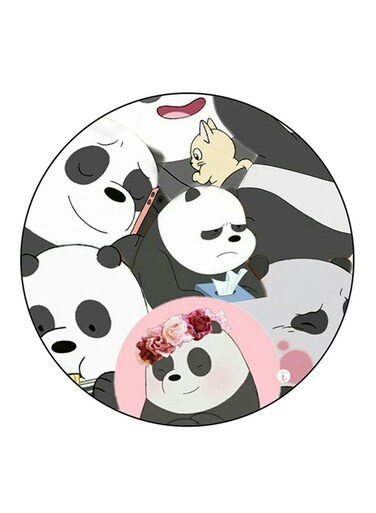 We Bare Bears Printed Fridge Magnet Round Multicolour