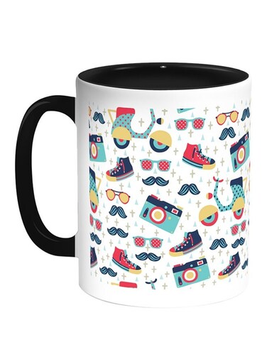 Fees Fashion Printed Coffee Mug White/Black 11ounce