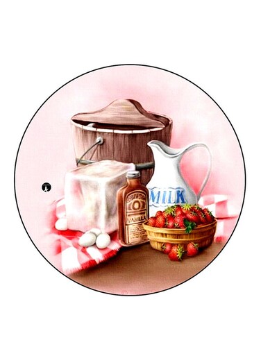Food Printed Fridge Magnet Round Multicolour