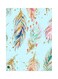 Feathers Themed Metallic Plate Green/Blue/Gold 20x15cm