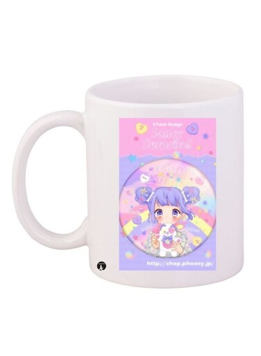 Anime Girl Printed Coffee Mug White/Purple/Pink 11ounce
