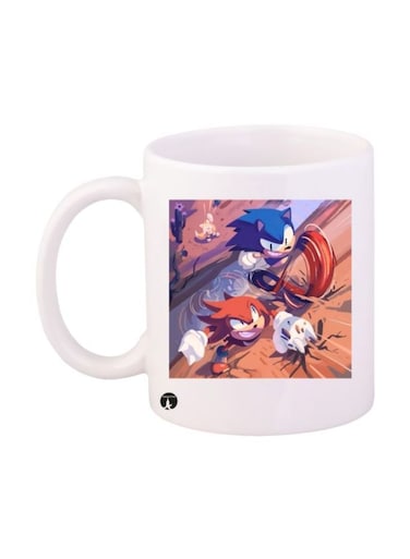 Sonic Video Game Printed Mug White/Blue/Pink Standard Size
