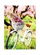 Bicycle Themed Metallic Plate Green/White/Pink 20x15cm