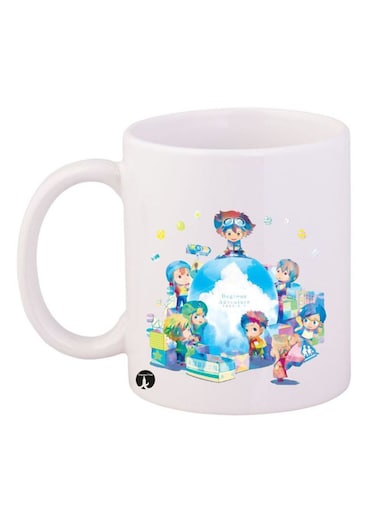 The Anime Digimon Mug White/Red/Blue 12ounce