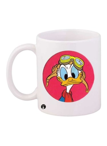 Donald Duck Printed Mug White/Pink/Blue Standard Size