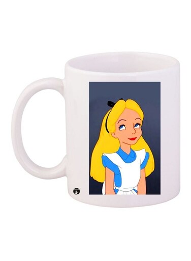 Cartoon Printed Coffee Mug White/Blue/Yellow 11ounce