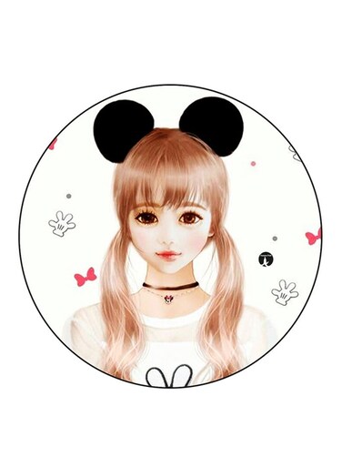 Girl Printed Fridge Magnet Multicolour