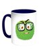 Colourful Monster With Glasses Printed Coffee Mug White/Blue 11ounce