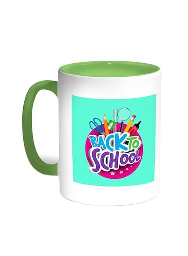 Back To School Printed Coffee Mug Green/White 11ounce