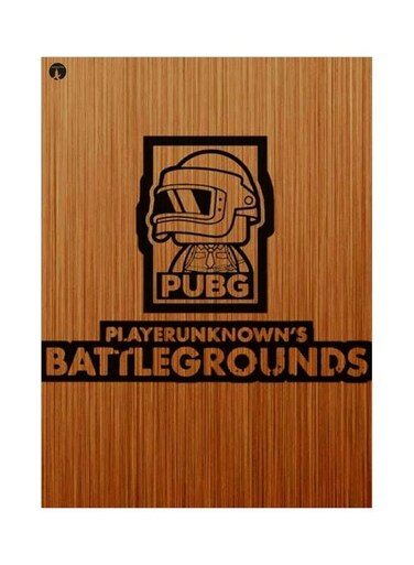 Pubg Themed Decorative Metallic Plate Brown/Black 20x15cm