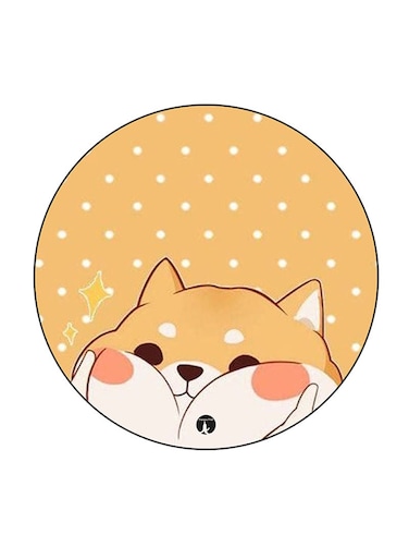 Dog Printed Fridge Magnet Round Multicolour