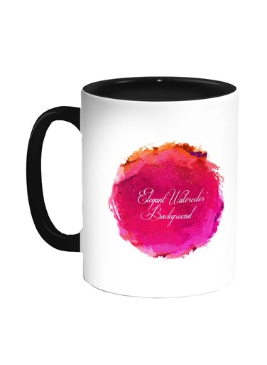 Elegant Printed Coffee Mug Black/White/Pink