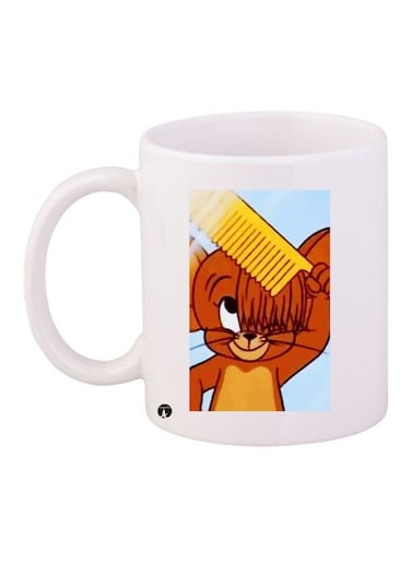 Jerry Printed Coffee Mug White/Yellow/Brown