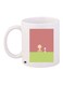 Cartoon Printed Coffee Mug White/Pink/Green 11ounce